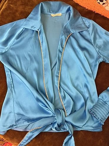 desd paltarlar: Saten iki parçalı dəst – SAMSARA brendi - Rəng: açıq mavi - Parça — 2