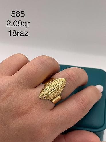 rus qızılı: Üzük, Sarı qızıl, 585 Əyar, Qaşsız — 6