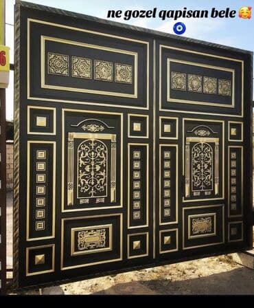 жер тошок: Железо Дворовые ворота, Распашные, 3 м, Механические, С дверью, цвет - Голубой, Нет кредита, Платная установка, Платная доставка — 30