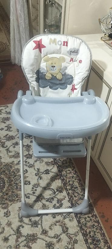 icinde oyunlarla: Uşaq yemək stulu – Baby Home - Rəng: boz-ağ - Önündə geniş çıxarılan — 3