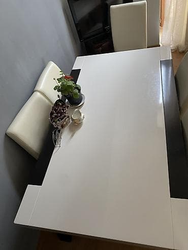 balkon stul: Açılan yemək masası və 6 ədəd kreslo dəst . stolari bezileri ayaqlari — 1