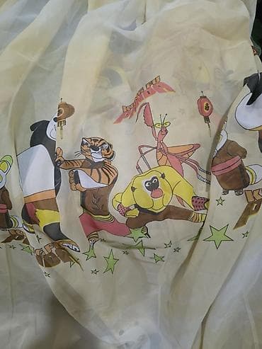 Шторы и жалюзи: Б/у, Тюль, цвет - Бежевый, Самовывоз — 2