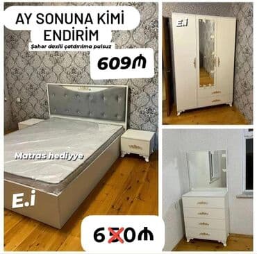 Yataq otağı dəstləri: *Yataq dəsti "Yeni " 609AZN 💥* ✔️Rəng seçimi var ✔️ *Şəhər daxili