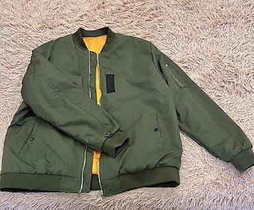 payiz kurtkalari: Unisex bomber jaket - Rəng: zeytun-yaşıl (xarici), xardal-sarı — 2