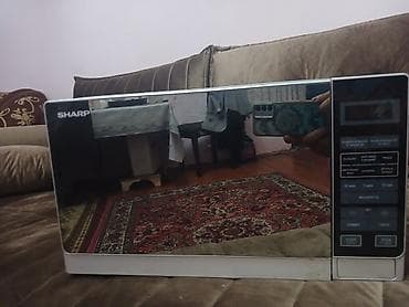 Mikrodalğalı soba Sharp, Ayrıca dayanan, Mikrodalğalar ilə, rəng - Gümüşü