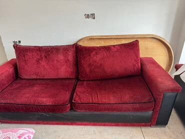 диван и 2 кресла мягкая мебель: Divan, İşlənmiş, Açılmayan, Bazasız, Vеlur parça, Çatdırılma yoxdur — 2