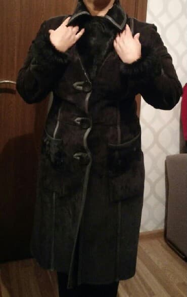 qadınlar üçün təbii dublyonkalar: Palto, L, rəng - Qara — 2