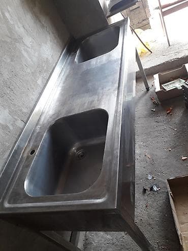 Nerjaveykalar: Paslanmayan poladdan iki gözlü sənaye tipli lavabo-masa - Material — 1