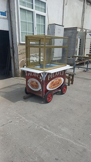 Pilav satışı üçün mobil arabacıq - Dörd təkərli, asan daşınan küçə — 2