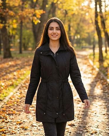 kurtka turkce: Qadın parka gödəkçə – qara rəng, ölçü: S - Bağlanma: Gizli əsas — 1