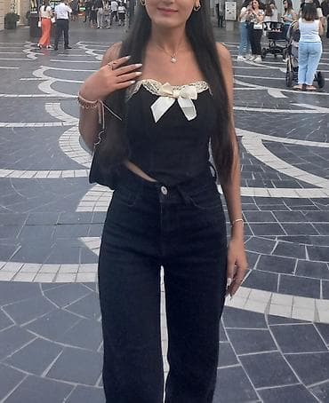 Головные уборы: Qara krujevli lent detallı top 1 dəfə geyinilib yenidir. - Rəng: qara — 1