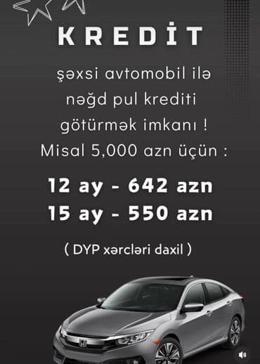 Şəxsi avtomobilinizin girovu ilə nağd pul krediti götürmək imkanı