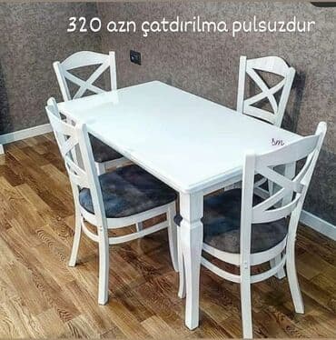 metbext moyka: Mətbəx üçün, Yeni, Dördbucaq masa, 4 stul — 9