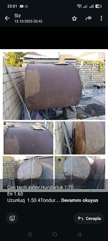 Çən təcili satılır.Hundurluk 1.70 En 1.60 Uzunluq 1.50 4Tondur lalafo.az -da Çən təcili satılır.Hundurluk 1.70 En 1.60 Uzunluq 1.50 4Tondur