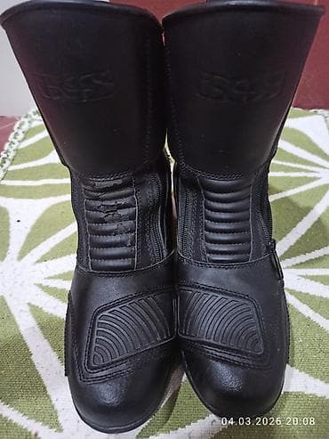 İXSmotosiklet çəkmələri - Material: qara dəri üst, aşınma zonalarında — 1