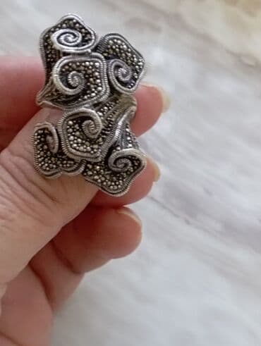 beş qaş üzüklər: Gümüş üzüklər dəsti - Material: gümüş rəngli metal (fotoşəkillərdə — 8