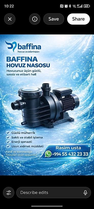 Qaz balonları: Baffina hovuz avadanlıqları – Baffina hovuz nasosu Hovuzunuz üçün — 1