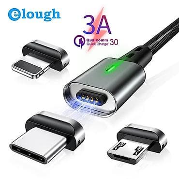 Elough 3А Магнитный Micro USB кабель для iPhone Samsung Xiaomi Type C lalafo.az -da Elough 3А Магнитный Micro USB кабель для iPhone Samsung Xiaomi Type C
