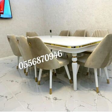 tek oturacaq: Qonaq otağı üçün, Yeni, Açılan, Dördbucaq masa, 6 stul — 1