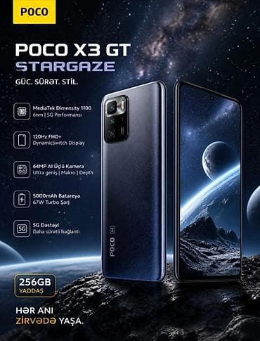 Poco X3 GT, 256 GB, rəng - Qara, Sensor — 1
