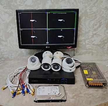 xarab kamera: Monitor DVR 4 çıxışlidir 4 ədəd kamera Hikvisıon Qida bloku Yaddaş — 1
