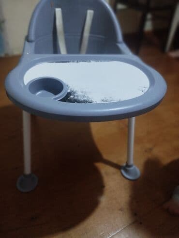 hovuz üçün uşaq çimərlik geyimləri: Uşaq yemək stulu - Rəng: boz - Təhlükəsizlik üçün iki nöqtəli kəmər - — 1