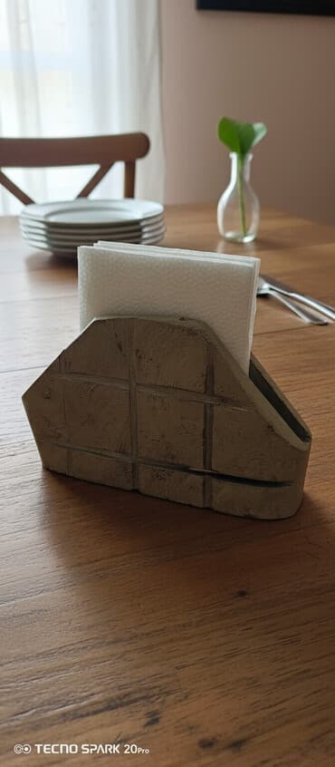 əl mişarı: Masa üçün salfetlik - Material: çay daşı əl işi/daş effektli), iki — 2