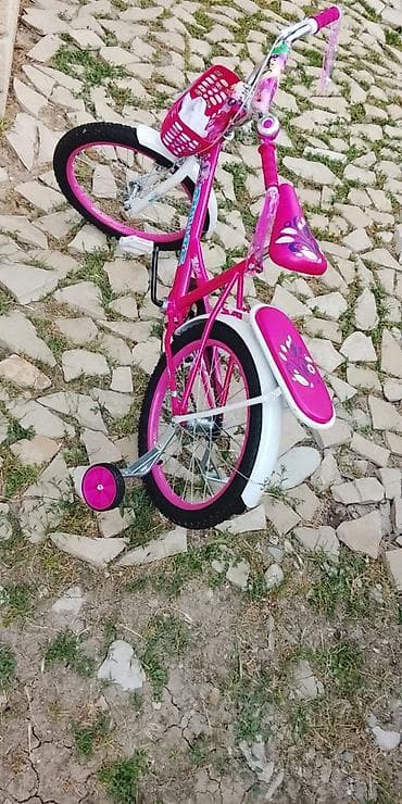 Uşaq velosipedi – qızlar üçün, parlaq çəhrayı rəngdə Xüsusiyyətlər: - — 1