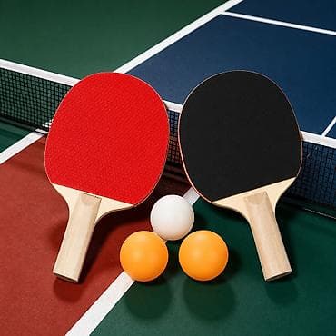 Masa tennisinə tam dəst - Dəst tərkibi: 2 ədəd raketka (bir tərəfi — 1