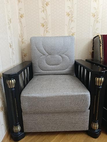 modern divan: İşlənmiş, Divan, 2 kreslo, Divan, Bazalı, Açılan — 6