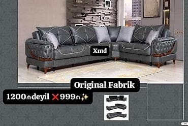kreditle kunc divanlar: Künc divan dəsti – “Original Fabrik” - Künc forması: L-tip - Rəng — 1