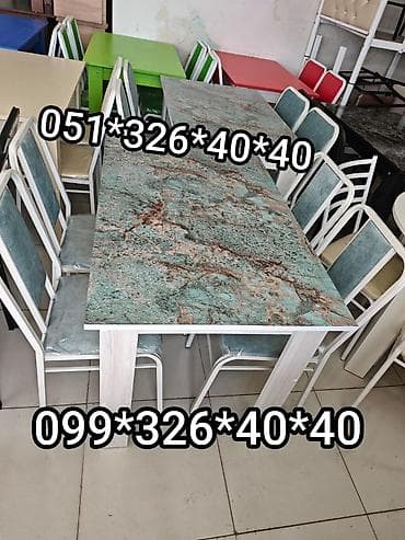 Mətbəx üçün, Yeni, Açılmayan, Dördbucaq masa, 4 stul