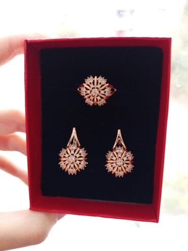 rus papağı: Üzük və sırğalar - Rəng: qızılı qirmizi rus qizili rengi rose gold - — 16