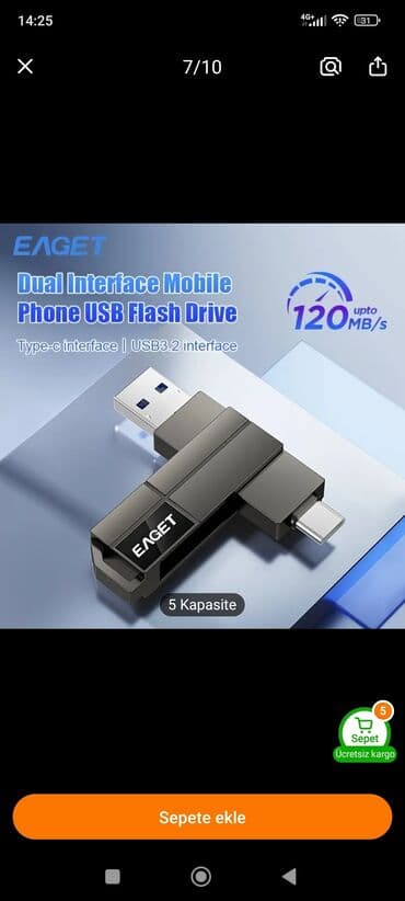 klaviatura almaq: Flash kart 64 GB, USB 3.2, Yeni — 20