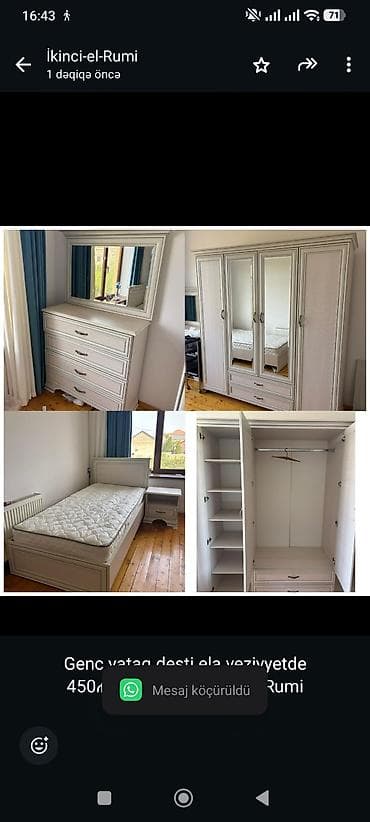 Genc yataq desti ela veziyyetde 450₼ .Unvan H.Aslanov &Rumi — 1