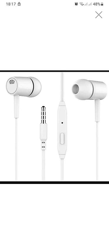 ucuz tabletlər: Ağ rəngli simli qulaqlıq - 3.5 mm AUX (TRRS, 4 halqalı) konnektor – — 1