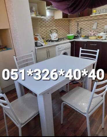 metbex stol: Dördbucaq masa, Mətbəx üçün, Qonaq otağı üçün, Dəhliz üçün, 4 nəfər, Açılan, Azərbaycan, Zəmanətli — 9