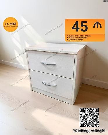 tumbocka: İki çekmecəli tumbə (LA Mini – Laconic & Minimalism) - Ölçülər: D — 1