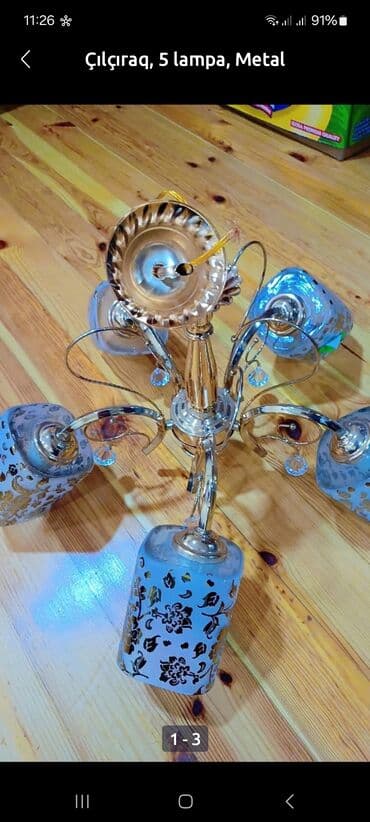 ваза для цветов: Çılçıraq, 5 lampa, Metal — 1