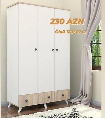 dolab yeni: Yeni, Açılan, 3 qapılı Düz dolab, Qarderob, paltar dolabı, Azərbaycan — 1