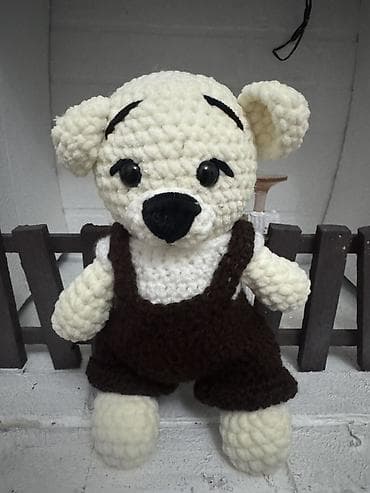 Əl işi toxunma oyuncaq ayı - Material: yumşaq, qalın plyuş ip