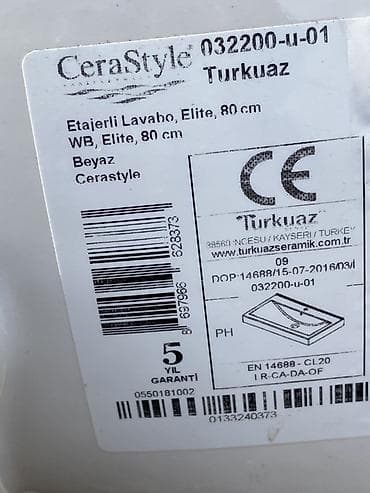 hamam kabinaları: CeraStyle Turkuaz “Elite” etajerli lavabo – 80 sm - Brend/model — 4