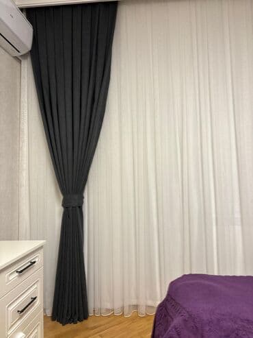 kətan pərdələr: Yeni, Kətan Pərdə, rəng - Boz — 5