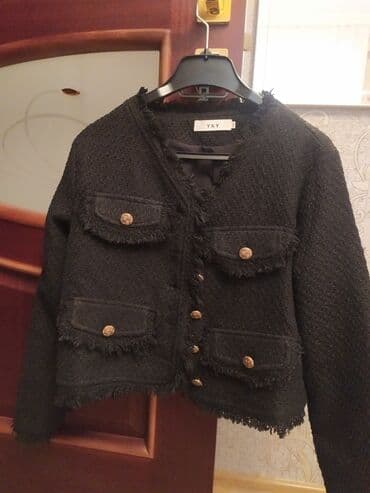 uzun jaketlər: Qadın jaketi – Y&Y, ölçü M - Rəng: qara - Material: teksturalı — 2