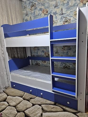 ucuz mebeler: Oğlan və qız üçün, Çarpayı, Matras ilə, Siyirməli, Laminat — 1