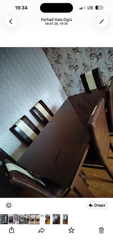 masa taxta: Yemək otağı dəsti – masa və 6 ədəd stul - Tərkib: 1 ədəd düzbucaqlı — 2