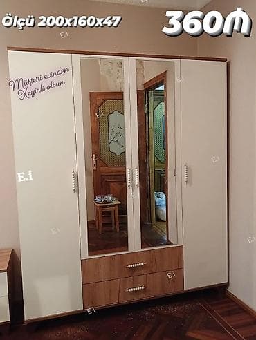qapi sifarisi: Üç qapılı geyim dolabı - Ölçü: 200 x 160 x 47 sm (şəkildə göstərilib) — 1