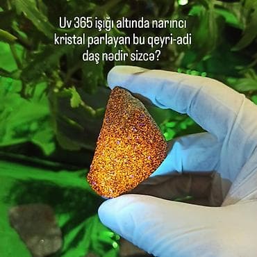 UV işığında Narıncı Parlayan Nadir Təbii Daş Satılır 💎 Yooperlite /