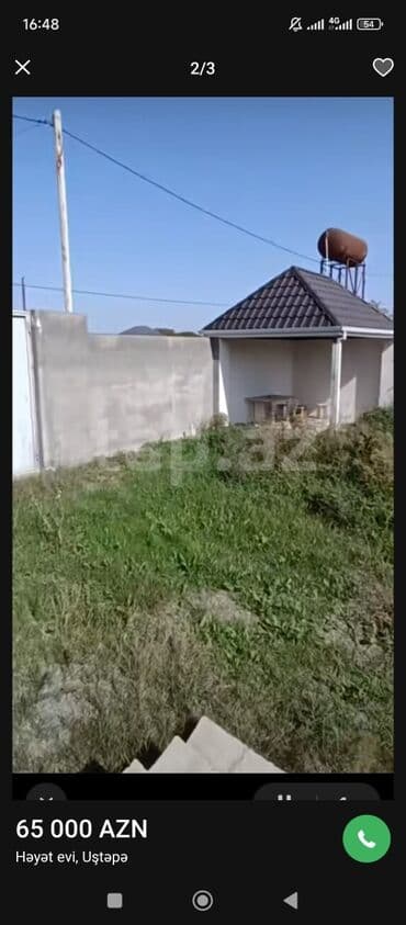 xacmazda dasinmaz əmlak: Uştəpədə həyət evi – 65 000 AZN - Tək mərtəbəli, müasir layihəli ev - — 2