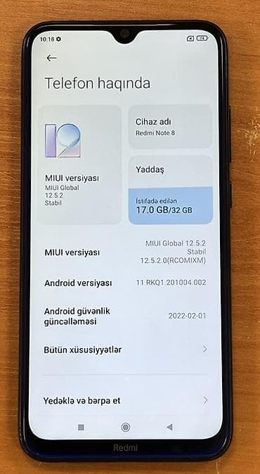 z fold 3: Redmi Note 8, 32 GB, rəng - Mavi, Barmaq izi — 5